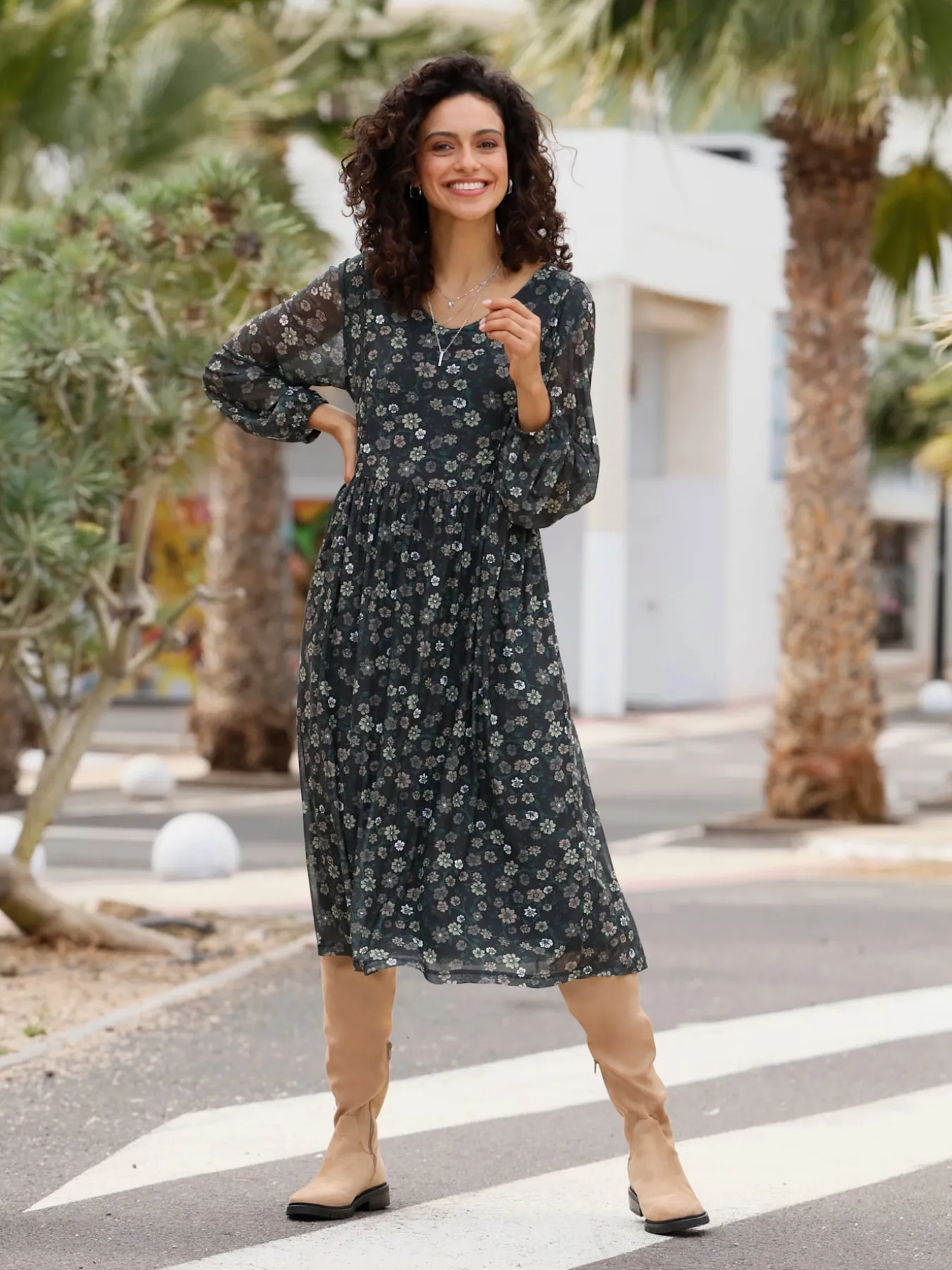Robe à fleurs qualité maille imprimée