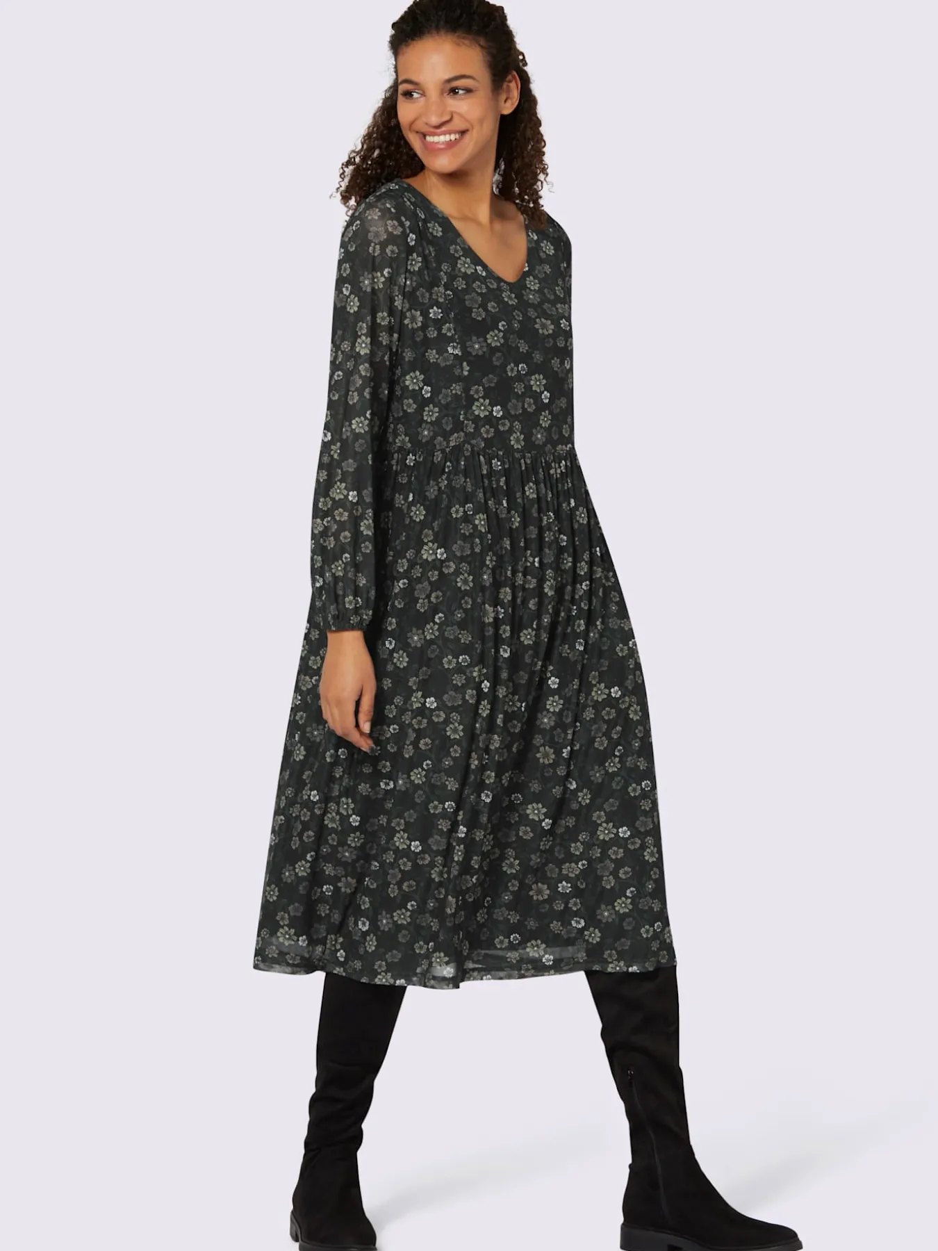 Robe à fleurs qualité maille imprimée