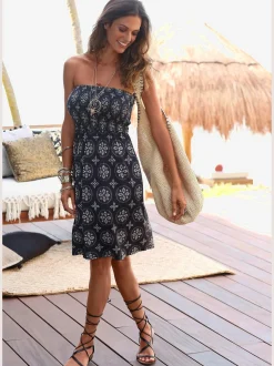 Robe bustier imprimé ethnique tendance