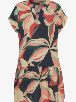 Robe chemisier col v à bordure