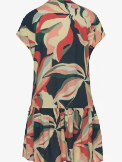 Robe chemisier col v à bordure