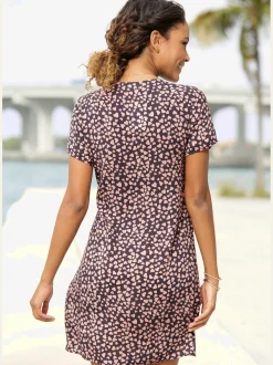 Robe chemisier décontractée à encolure en v