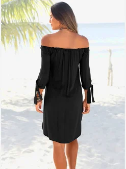 Robe chemisier élastique à l'encolure