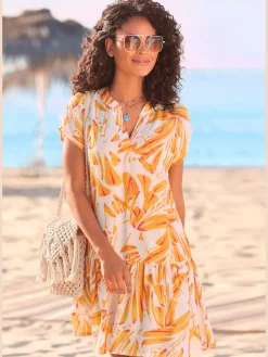 Robe chemisier robe tunique à encolure en v
