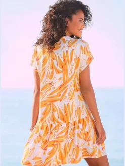 Robe chemisier robe tunique à encolure en v