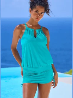 Robe de bain unis tendance avec boucle décorative