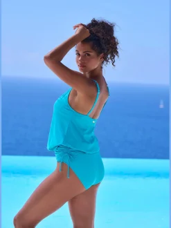 Robe de bain unis tendance avec boucle décorative