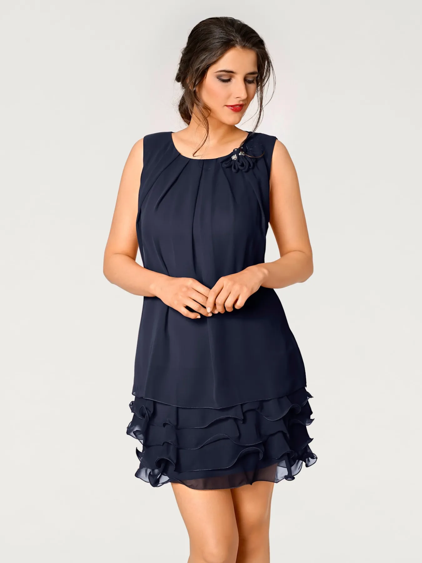 Robe de cocktail qualité crêpe légère et fluide