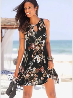 Robe de plage col v avec accessoire