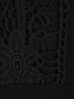 Robe de plage joli empiècement dentelle crochetée au dos