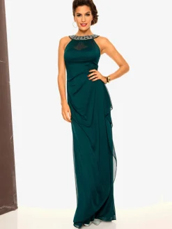 Robe de soirée élégant, empiècement tendance