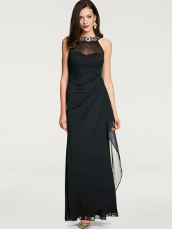 Robe de soirée élégant, empiècement tendance