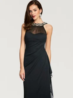 Robe de soirée élégant, empiècement tendance
