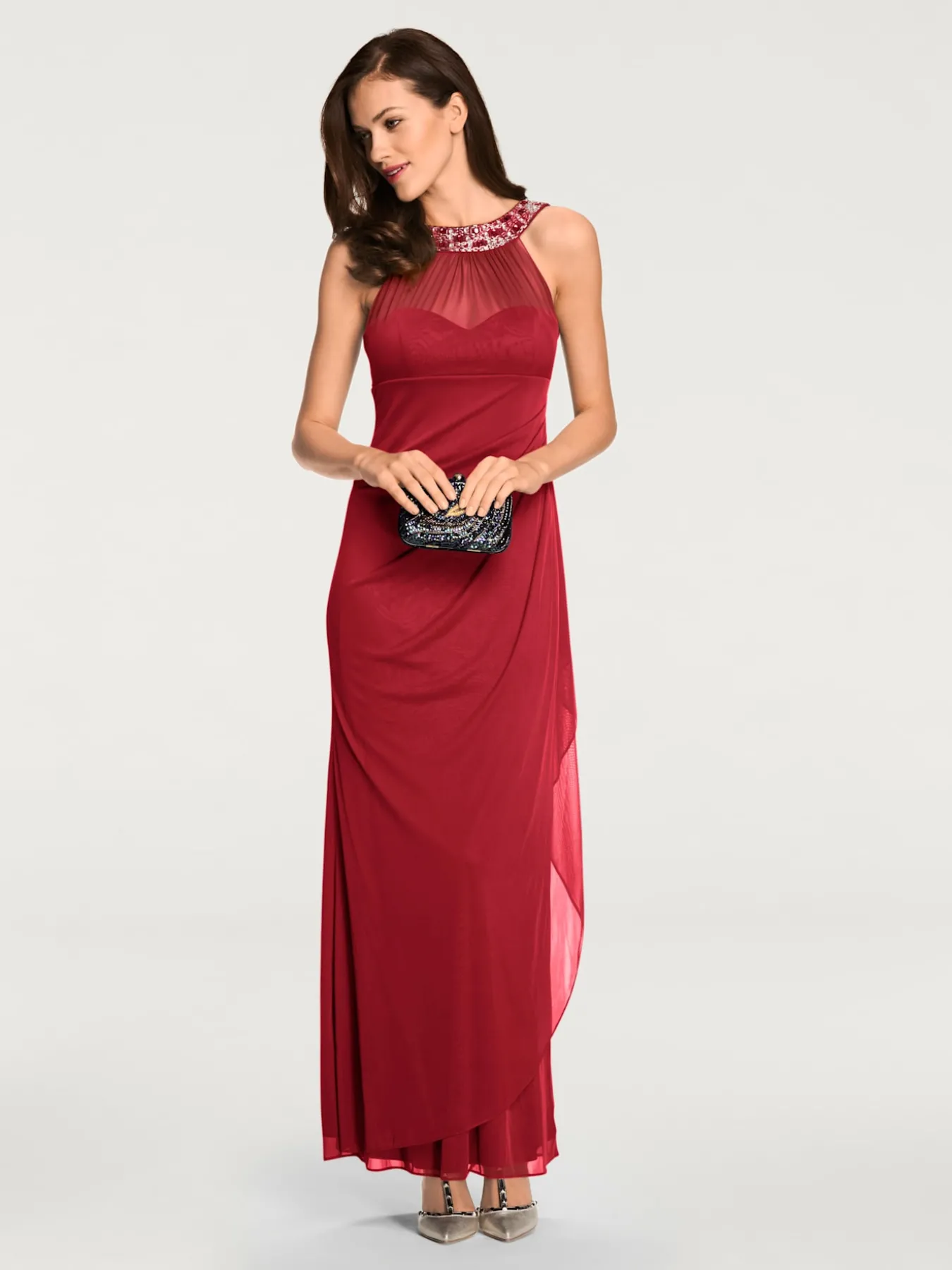 Robe de soirée élégant, empiècement tendance