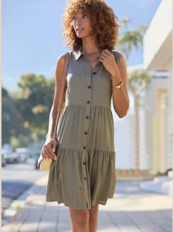 Robe d'été col chemisier tendance