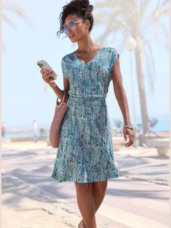Robe d'été encolure en v dégagée