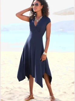 Robe d'été encolure en v effet cache-cœur