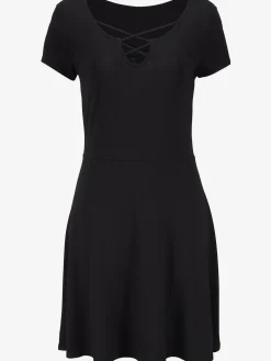 Robe d'été lacets tendance à l'encolure