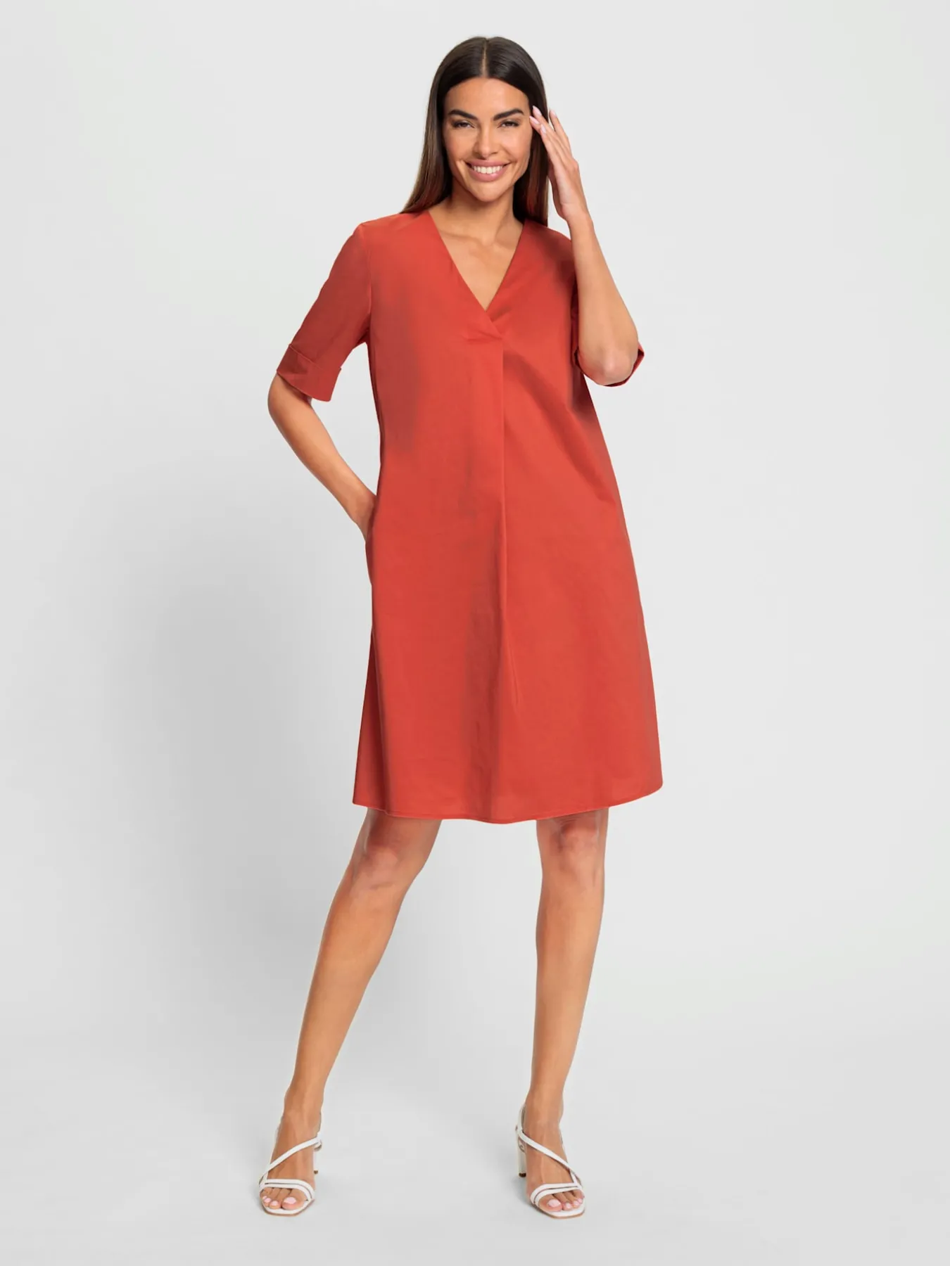 Robe d'été manches à revers fixe