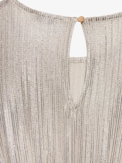 Robe d'été matière avec fils brillants couleur or