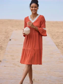 Robe d'été qualité froissée, repassage superflu