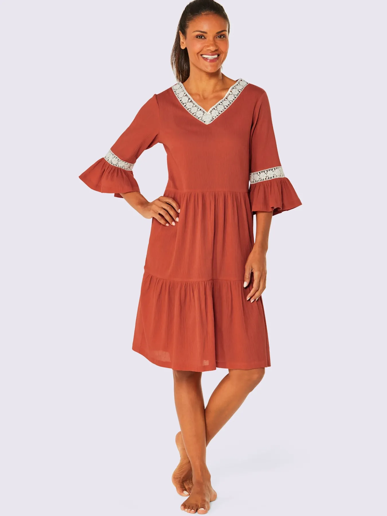 Robe d'été qualité froissée, repassage superflu