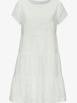 Robe en dentelle robe d'été à encolure ronde haute