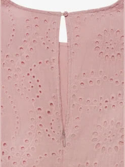 Robe en dentelle robe d'été sans manches avec broderie ajourée
