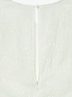 Robe en dentelle robe d'été sans manches avec broderie ajourée