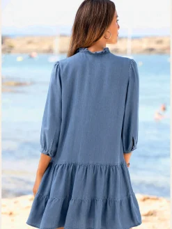 Robe en jean avec manches 3/4