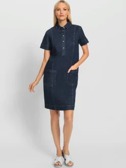 Robe en jean poches plaquées spacieuses