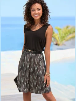 Robe en jersey col v devant et au dos