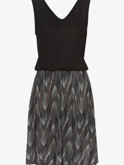 Robe en jersey col v devant et au dos