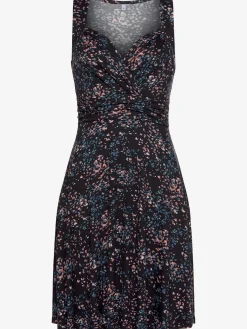 Robe en jersey col v effet cache-cœur
