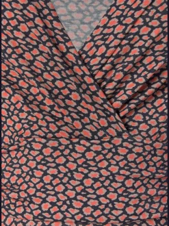 Robe en jersey col v effet cache-cœur