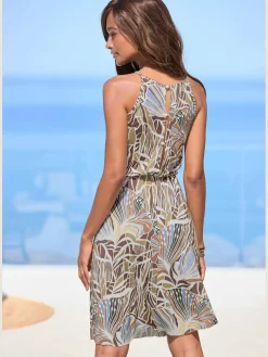 Robe en jersey encolure américaine