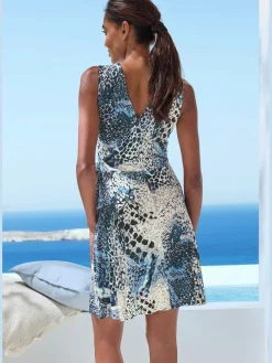 Robe en jersey encolure en v dégagée, effet cache-cœur