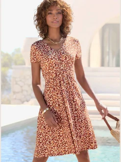 Robe en jersey encolure en v dégagée