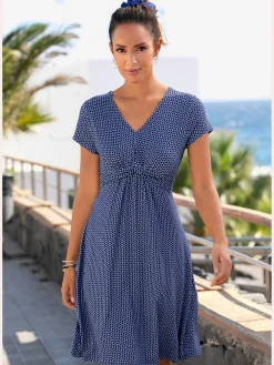Robe en jersey encolure en v dégagée