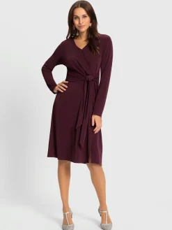 Robe en jersey encolure en v chevauchante