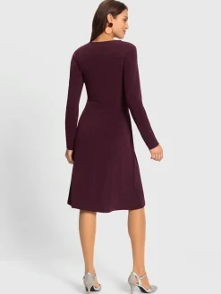 Robe en jersey encolure en v chevauchante