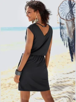 Robe en jersey encolure en v dégagée devant et au dos
