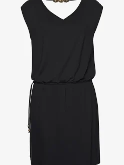 Robe en jersey encolure en v dégagée devant et au dos