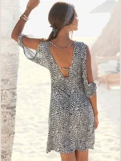 Robe en jersey encolure en v dégagée devant et au dos