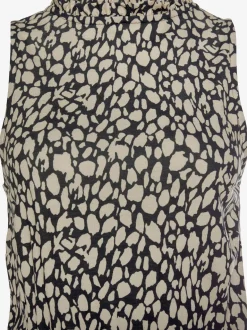 Robe en jersey encolure haute volantée