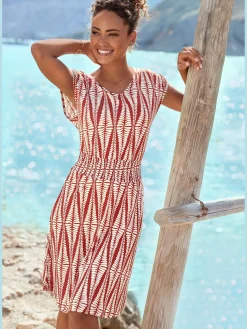 Robe en jersey encolure ronde dégagée