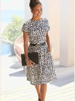 Robe en jersey encolure ronde