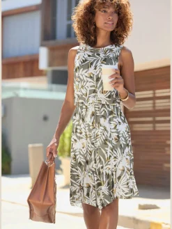 Robe en jersey encolure ronde