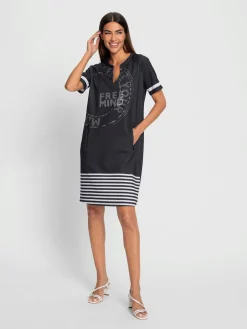 Robe en jersey jolies pierres brillantes fantaisie