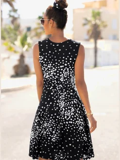 Robe en jersey élégante robe portefeuille à pois